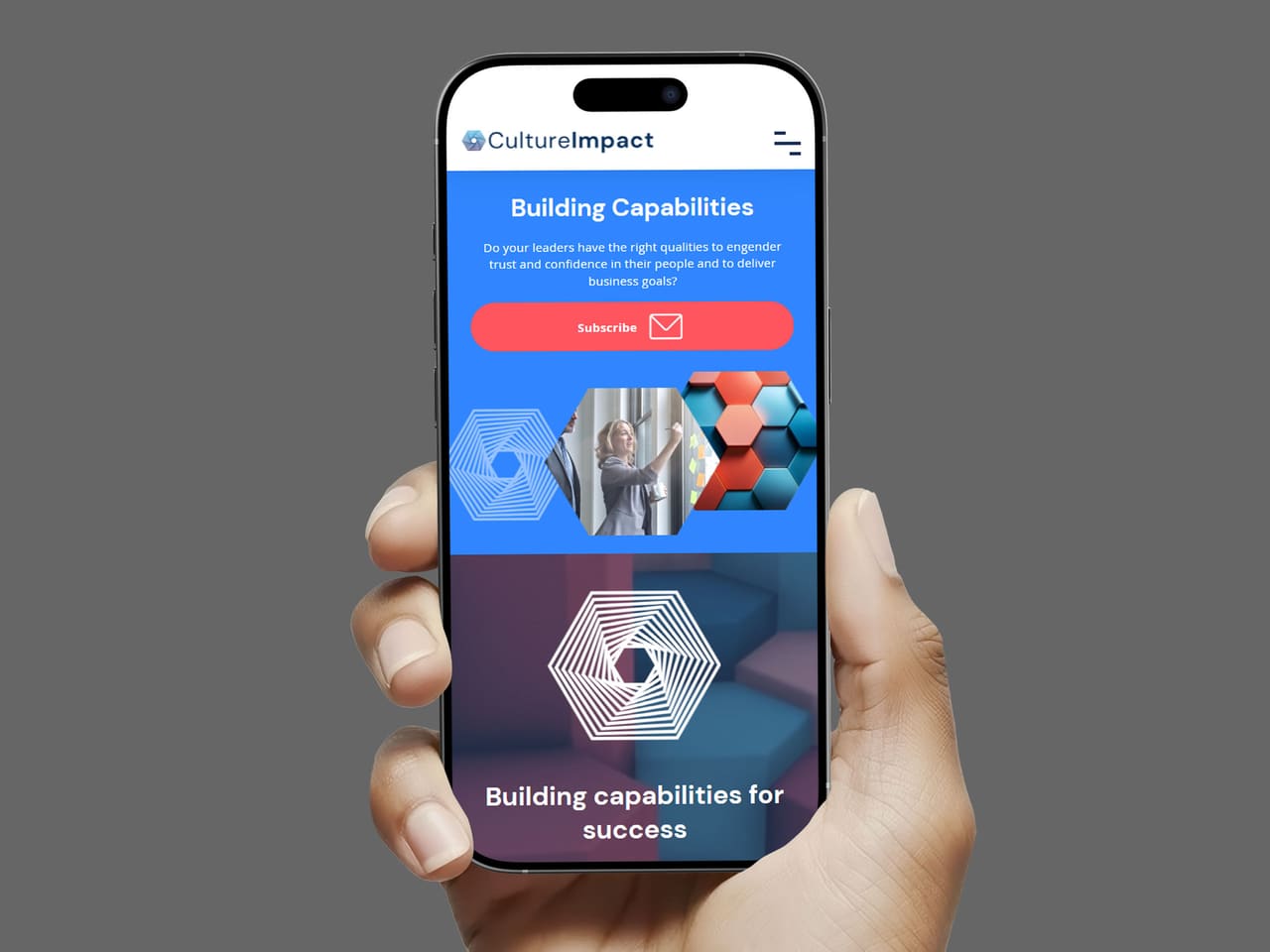 Culture Impact Building Capabilities page on a mobile phone