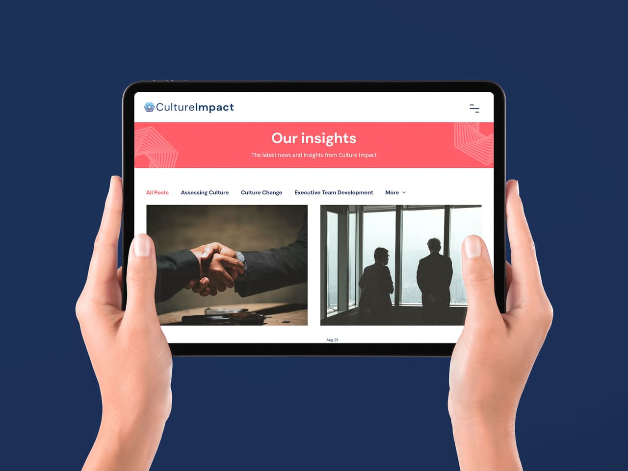 Culture Impact insights page on a tablet