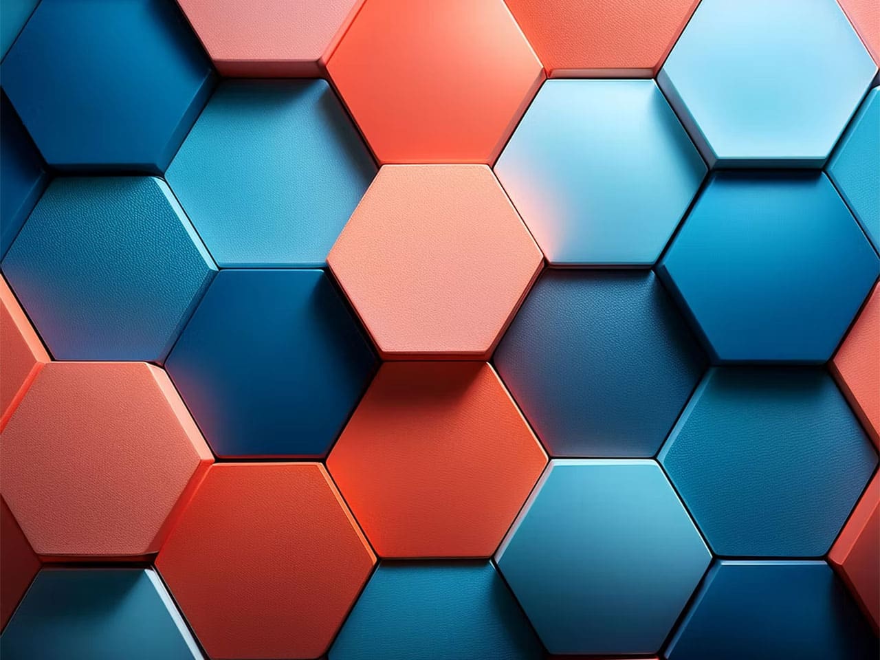 Red and blue hexagon pattern from the Culture Impact brand